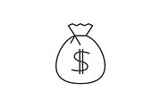 Money bag line icon