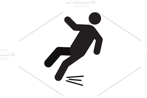 Man falling down silhouette icon