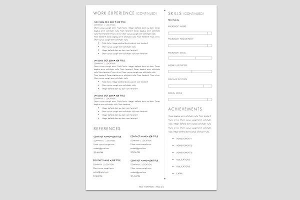 Resume Template + Cover Letter WORD