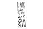 Wooden letter I engraving vector illustration