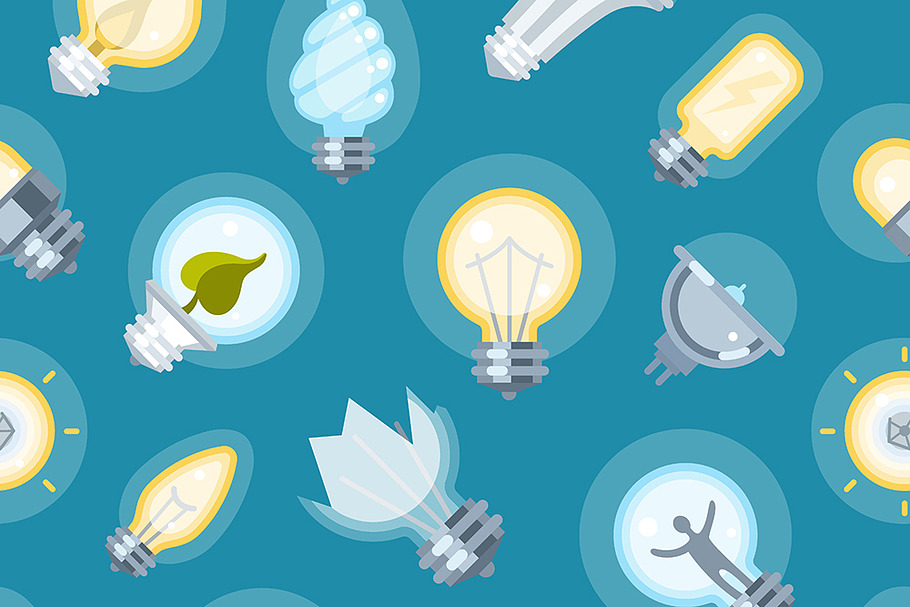 Broken bulb lamp seamless pattern in Illustrations - product preview 8