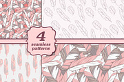 Seamless patterns with feathers