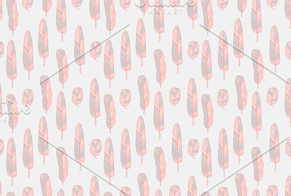 Seamless patterns with feathers in Textures - product preview 2