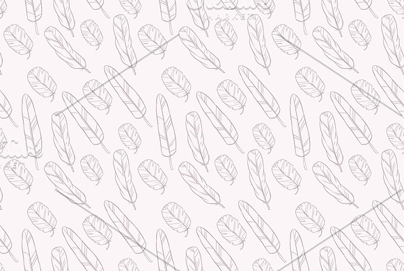 Seamless patterns with feathers in Textures - product preview 4