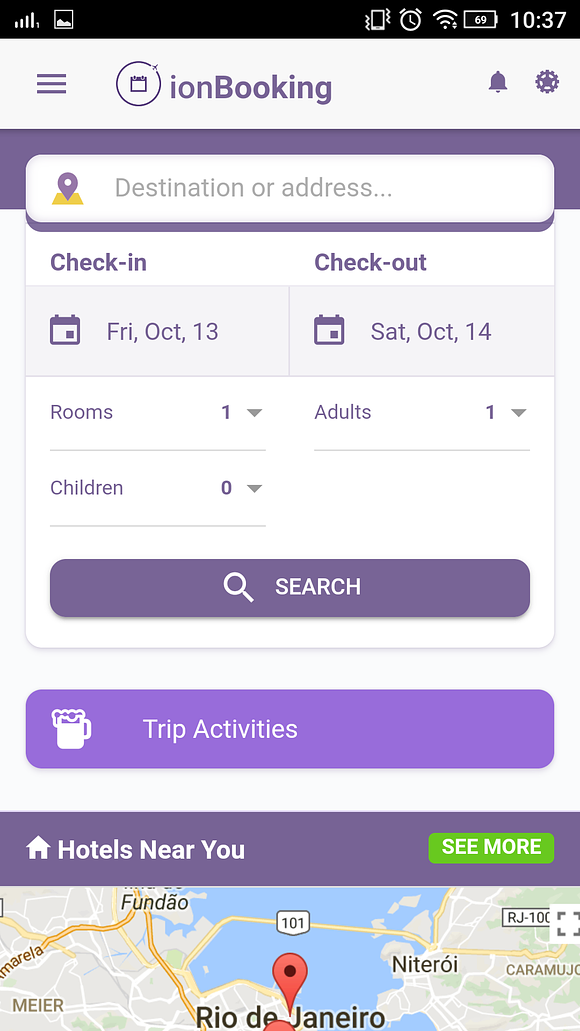 Ionic 3 Hotel Booking Theme Lite in HTML/CSS Themes - product preview 2