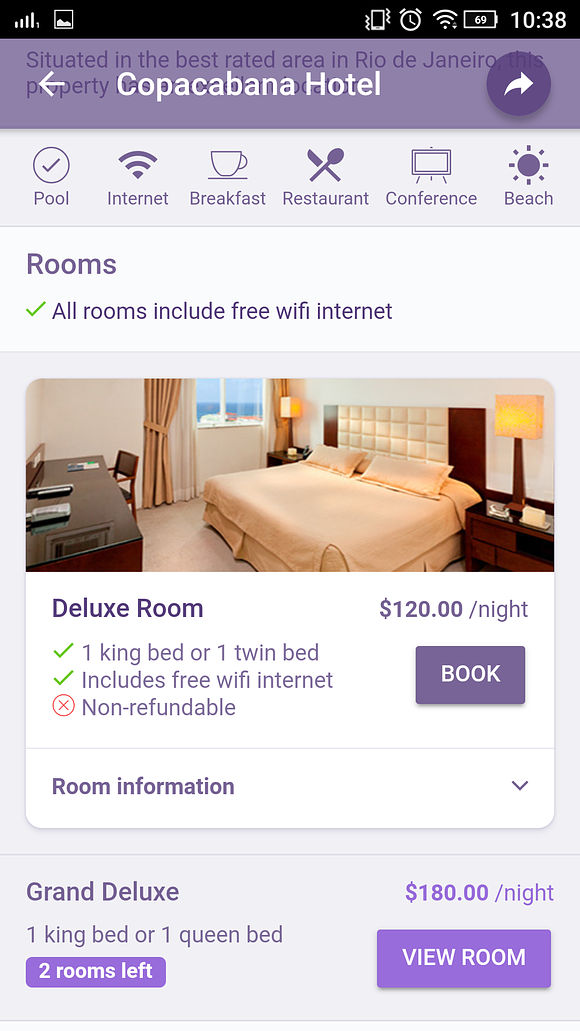Ionic 3 Hotel Booking Theme Lite in HTML/CSS Themes - product preview 6