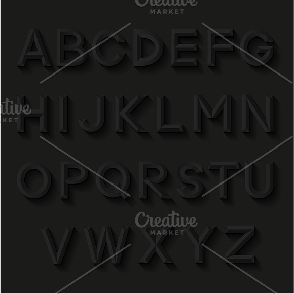 Decorative emboss alphabets in Web Elements - product preview 1