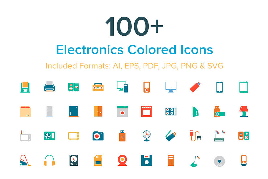 100+ Electronics Colored Icons