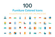 100 Furniture Colored Icons