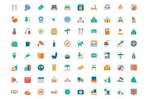 Hotel and Restaurant Colored Icons in Graphics - product preview 2