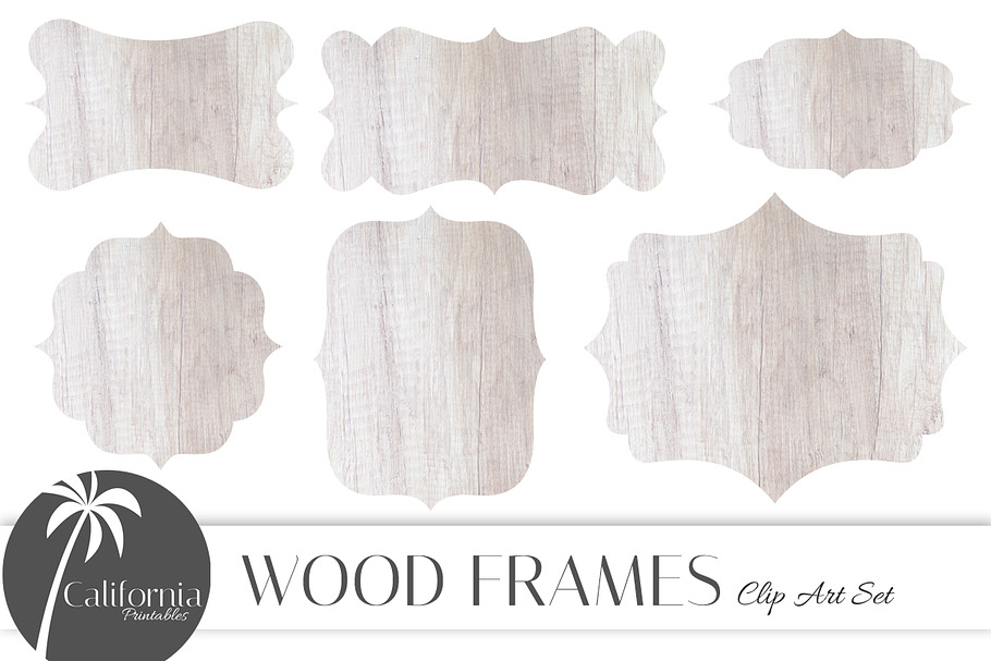 Wood Frames Clip Art Set