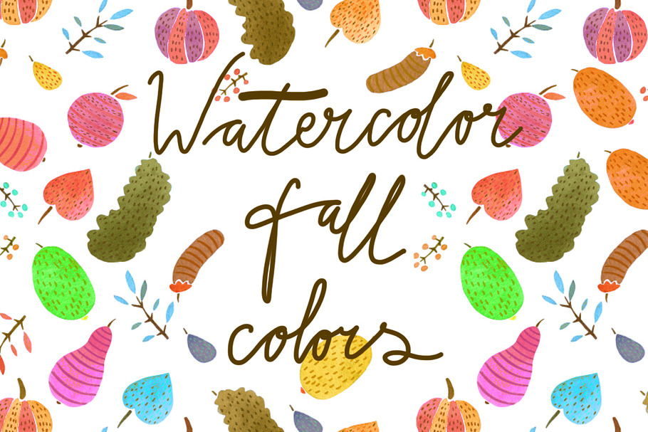 Watercolor fall colors in Illustrations - product preview 8