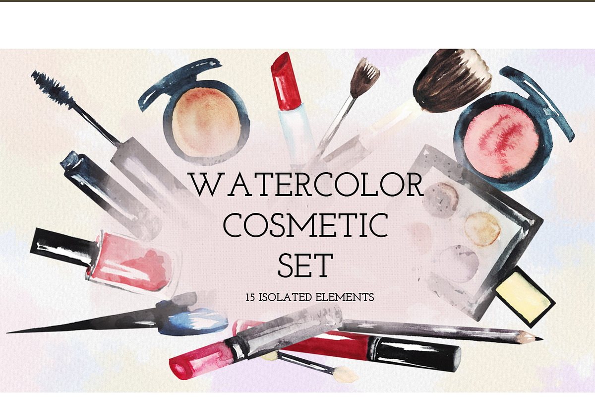 Watercolor cosmetics in Illustrations - product preview 8