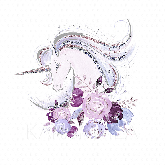 Dreaming Unicorns Clipart in Illustrations - product preview 3