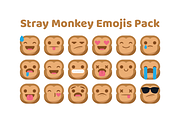Stray Monkey Emojis Pack