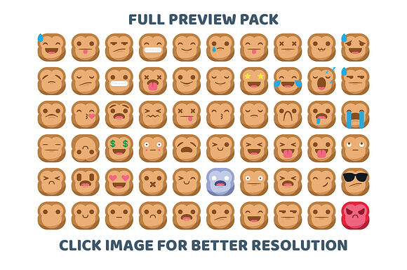 Stray Monkey Emojis Pack in Smiley Icons - product preview 1