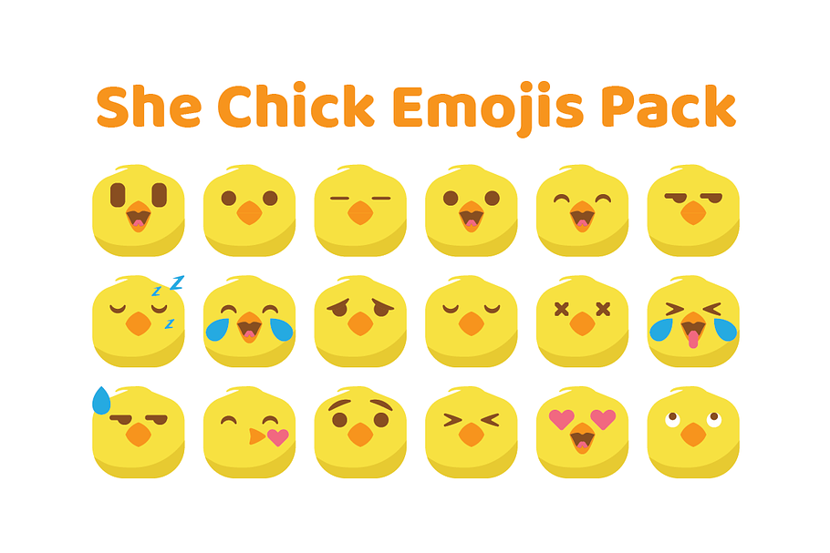 She Chick Emojis Pack in Smiley Icons - product preview 8