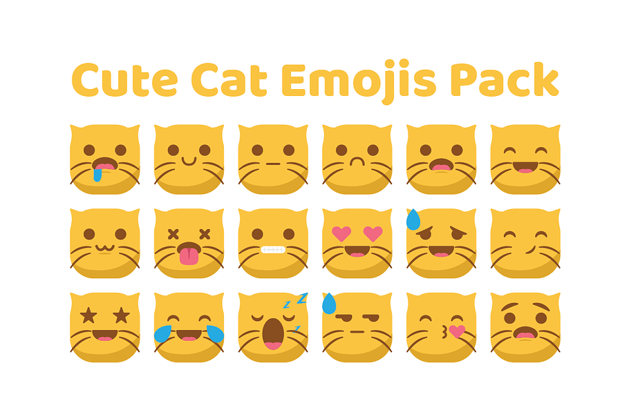 Cute Cat Emojis Pack