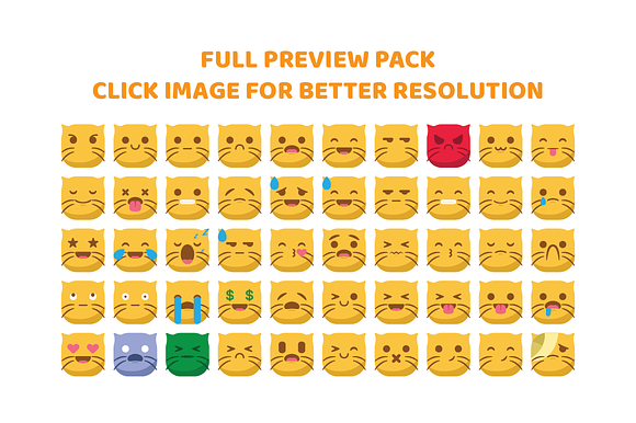 Cute Cat Emojis Pack in Smiley Icons - product preview 1