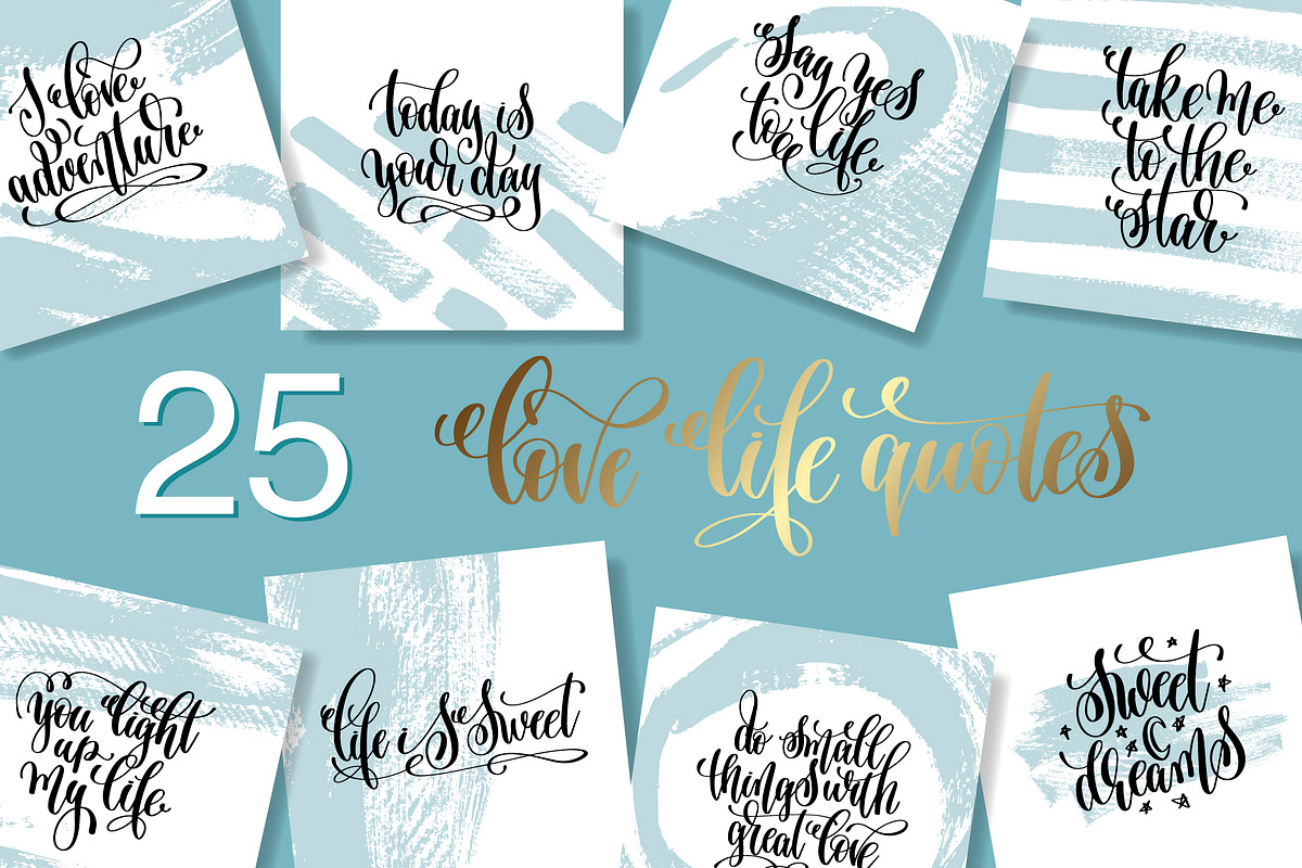 25 LOVE LIFE QUOTES in Card Templates - product preview 8