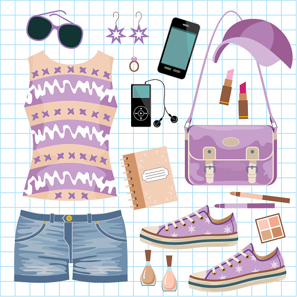 Youth fashionable set in Illustrations - product preview 4