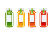 Glass juice bottles. Ecological