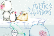 Arctic Animals Clipart Watercolor