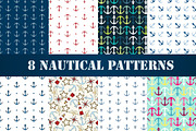 Set of 8 nautical patterns, part 1
