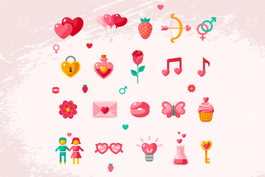Valentine icons in Graphics - product preview 8