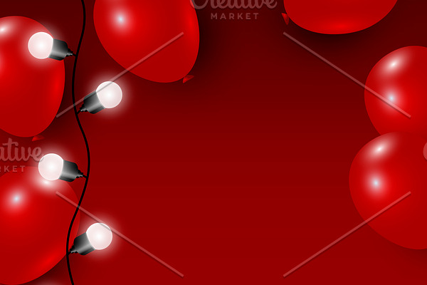 Red balloon and light bulb