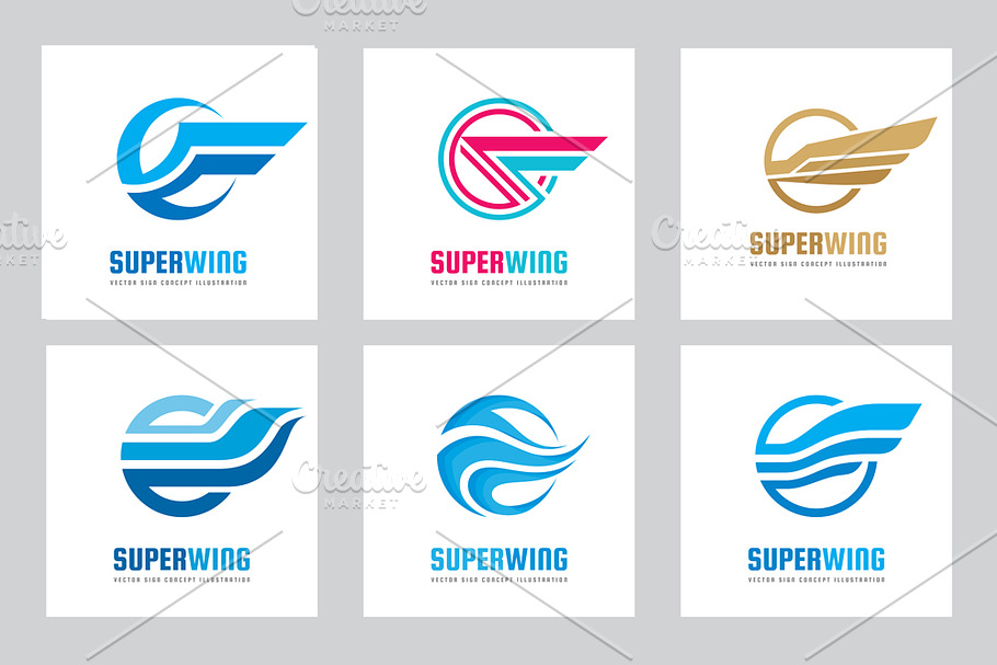 Abstract Wing Vector Logo Set in Logo Templates - product preview 8