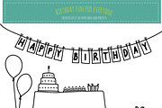 Birthday Card set of objects