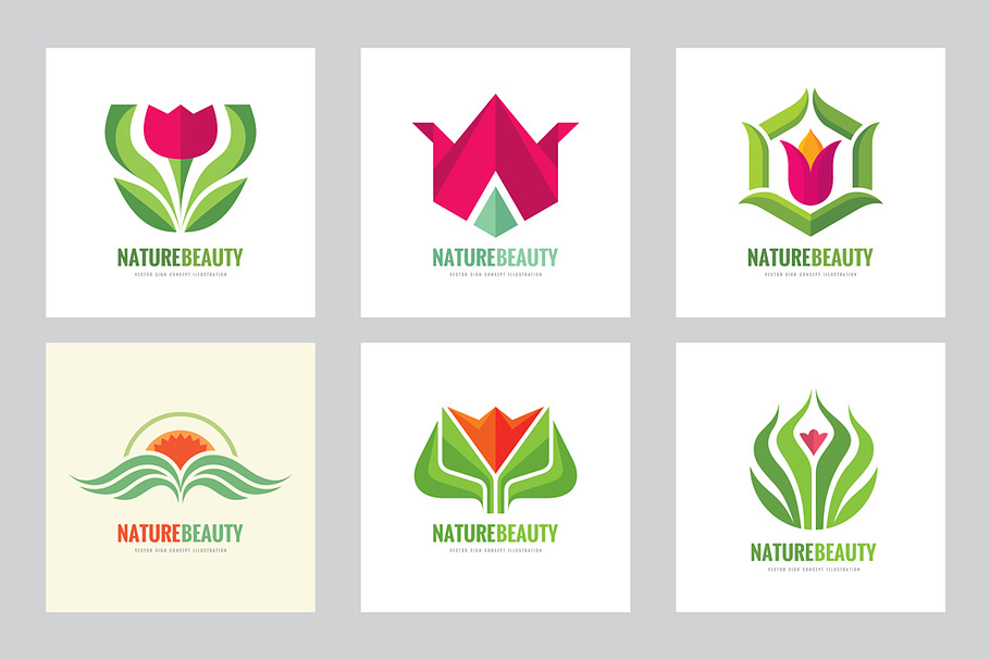 Flower Nature Beauty Logo Set in Logo Templates - product preview 8