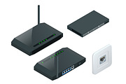 Isometric Wi-Fi wireless router