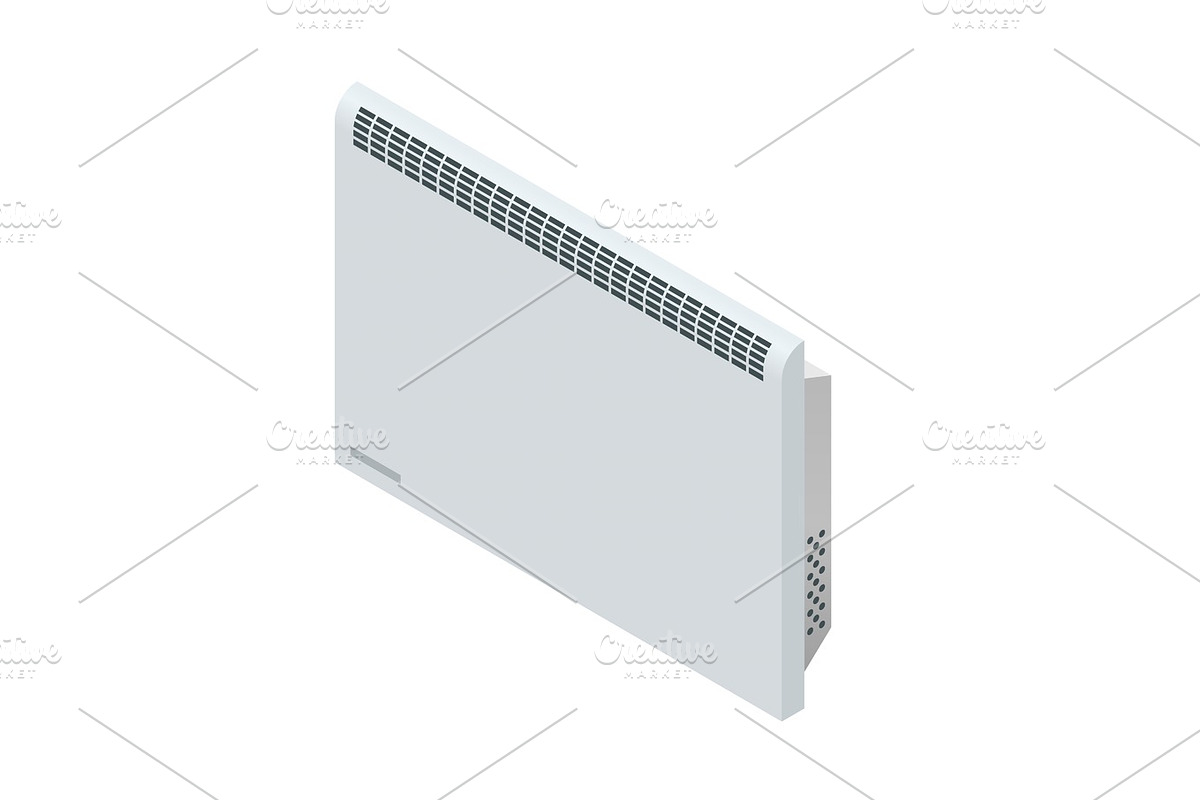 Isometric white Convector Heater in Illustrations - product preview 8