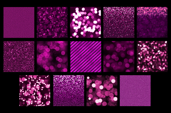 Pink glitter and bokeh digital paper in Patterns - product preview 1