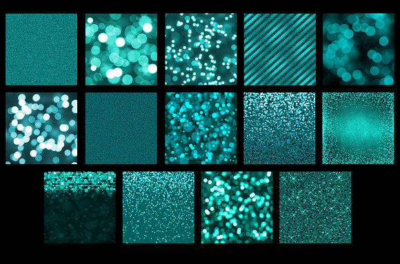 Teal glitter and bokeh in Patterns - product preview 1