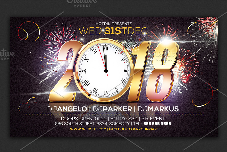 New Year Eve Party Flyer Template in Flyer Templates - product preview 8