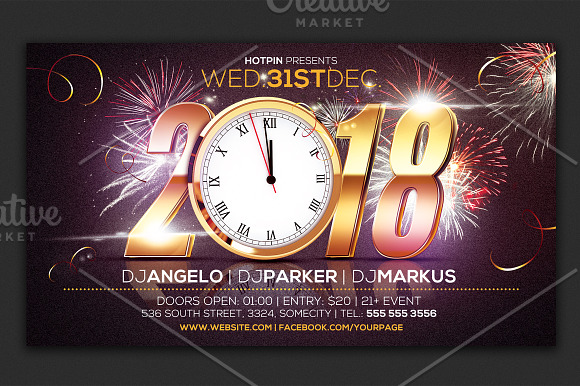 New Year Eve Party Flyer Template in Flyer Templates - product preview 1