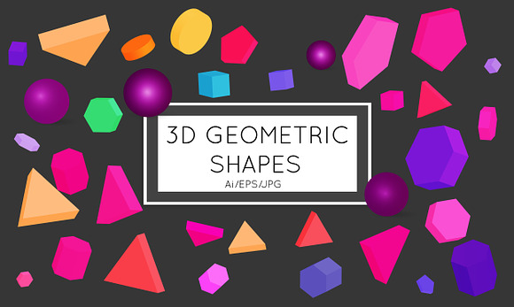 3D vector geomertic shapes in Photoshop Shapes - product preview 2