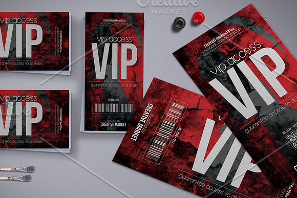 Horror Style Vip Pass Template in Card Templates - product preview 3