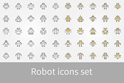 Robot icons set