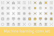 Machine learning icons set