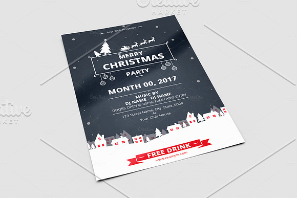 Christmas Party Flyer Template-V645 in Flyer Templates - product preview 1