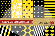 Yellow and Black Scrapbook Patterns