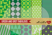 Printable Patterns Green & Grey