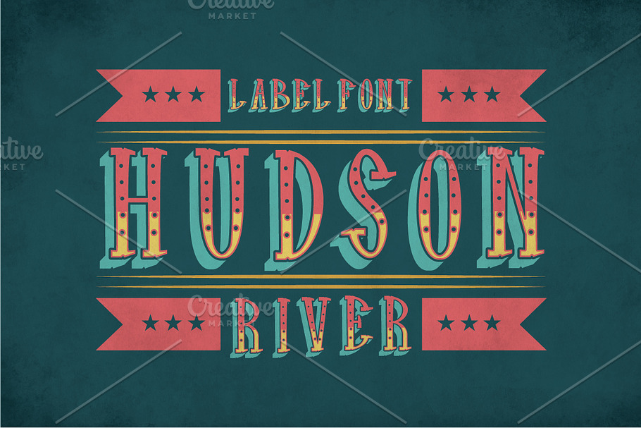 Hudson Vintage Label Typeface in Display Fonts - product preview 8