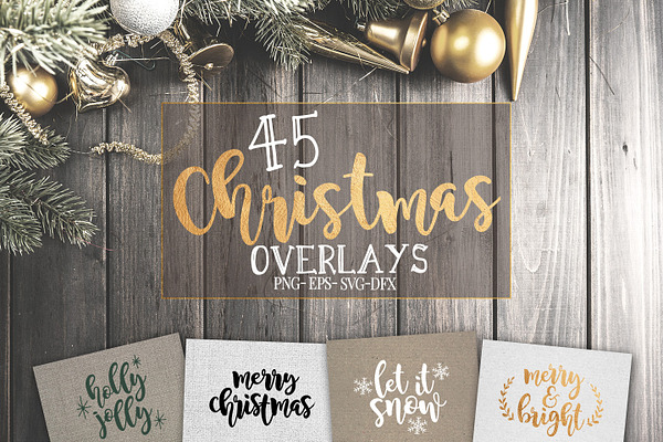 45 Christmas SVG overlays