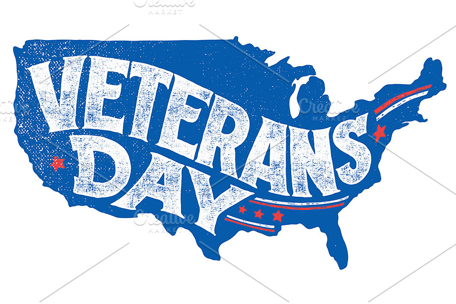Veterans Day US Map Poster in Illustrations - product preview 8