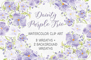 Dainty purple trio: wreaths